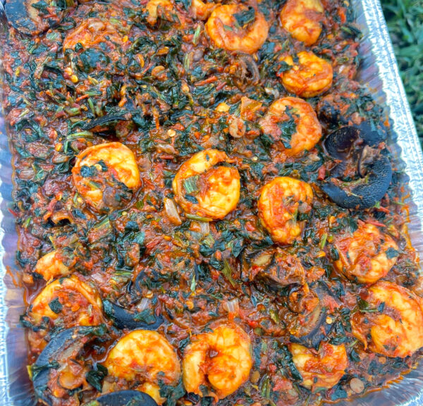 Efo riro with fish,shrimps&snail